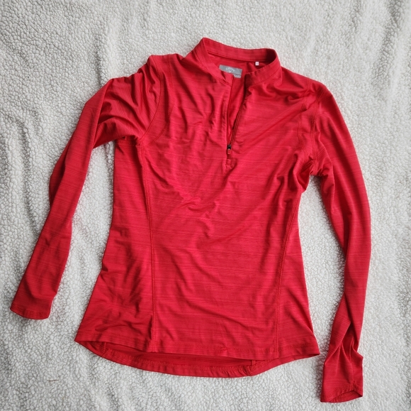 Callaway Golf long sleeve shirt size small opti-dri front half zip red - Picture 1 of 2